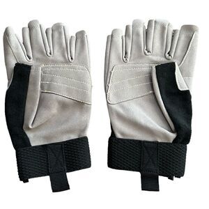 Intra-fit Open Finger Men’s Mountain Wall Rock Climbing Gloves Large Grey